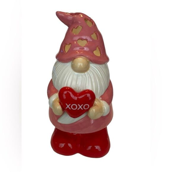 CERAMIC VALENTINE GNOME, LIGHTED - Picture 6 of 7